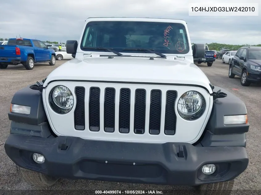 2020 Jeep Wrangler Unlimited Sport VIN: 1C4HJXDG3LW242010 Lot: 40499074