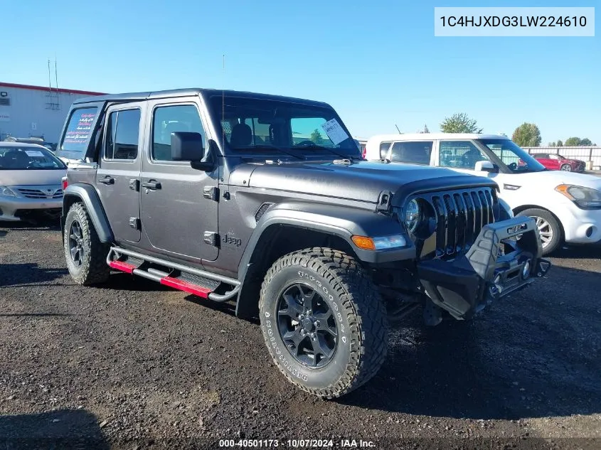 2020 Jeep Wrangler Unlimited Willys Edition VIN: 1C4HJXDG3LW224610 Lot: 40501173