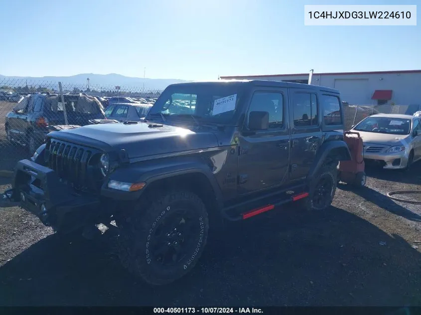 2020 Jeep Wrangler Unlimited Willys Edition VIN: 1C4HJXDG3LW224610 Lot: 40501173