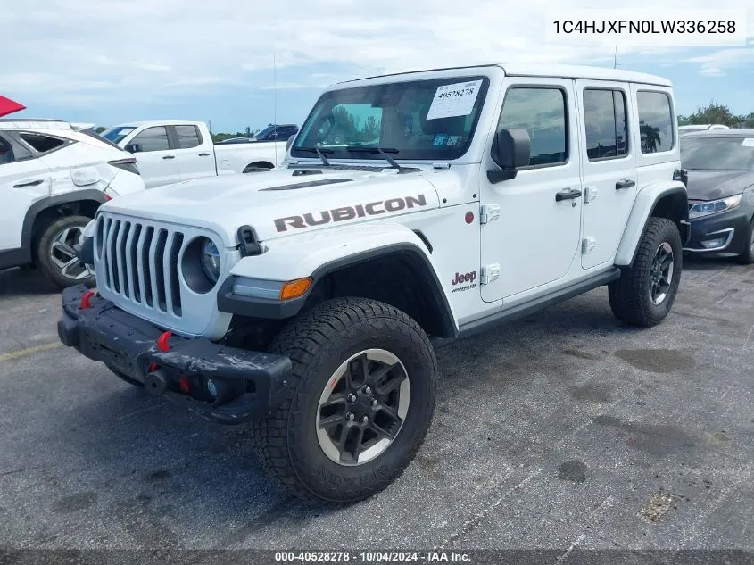 1C4HJXFN0LW336258 2020 Jeep Wrangler Unlimited Rubicon 4X4