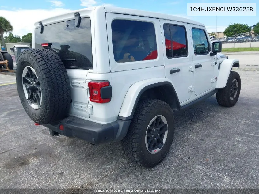 2020 Jeep Wrangler Unlimited Rubicon 4X4 VIN: 1C4HJXFN0LW336258 Lot: 40528278