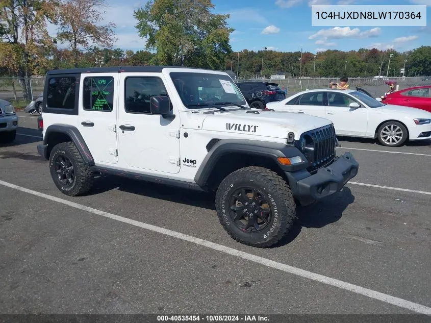 2020 Jeep Wrangler Unlimited Willys 4X4 VIN: 1C4HJXDN8LW170364 Lot: 40535454