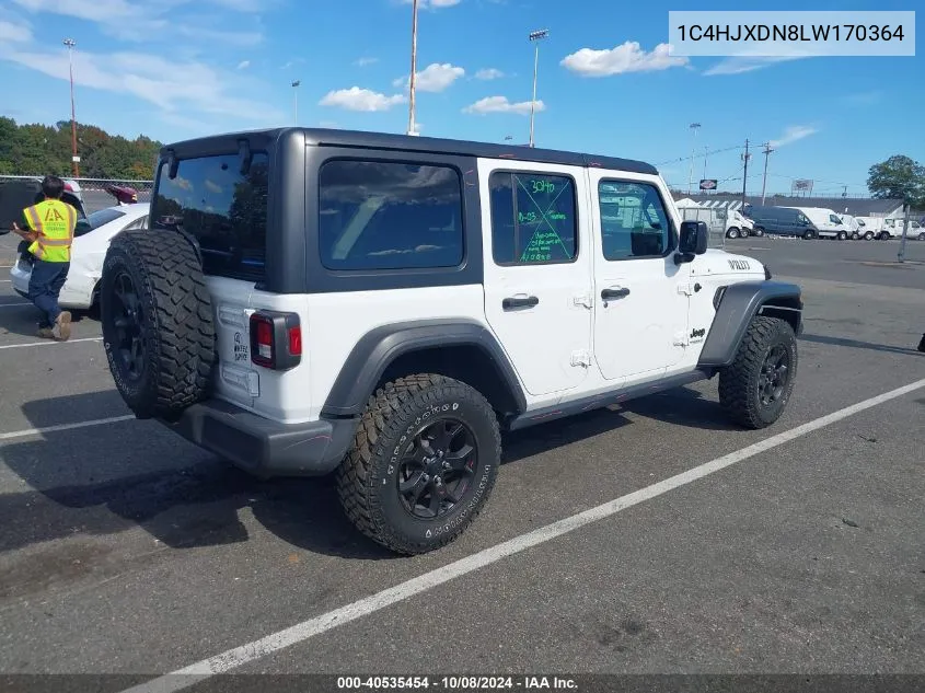 2020 Jeep Wrangler Unlimited Willys 4X4 VIN: 1C4HJXDN8LW170364 Lot: 40535454