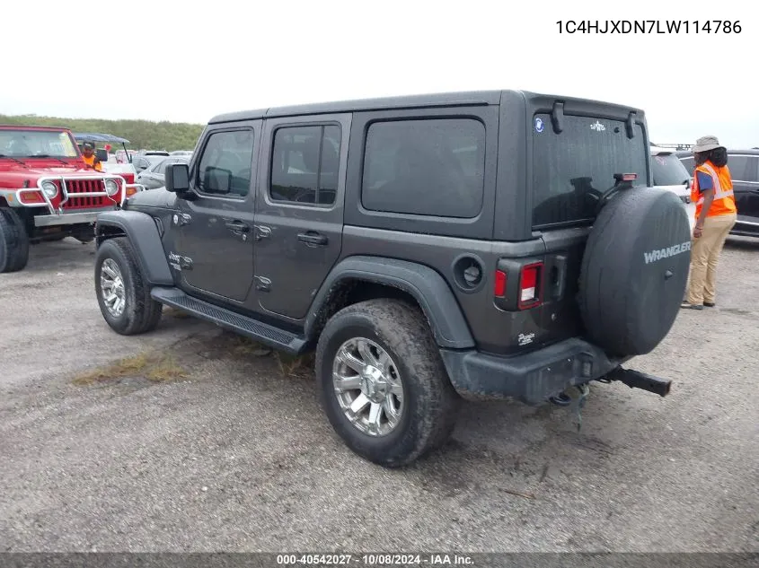 2020 Jeep Wrangler Unlimited Sport VIN: 1C4HJXDN7LW114786 Lot: 40542027