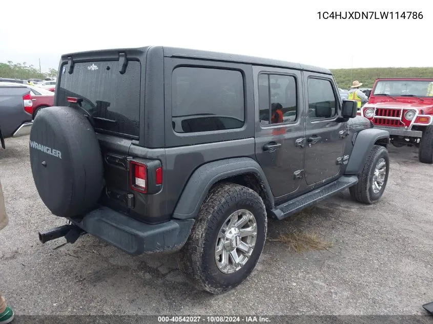 2020 Jeep Wrangler Unlimited Sport VIN: 1C4HJXDN7LW114786 Lot: 40542027