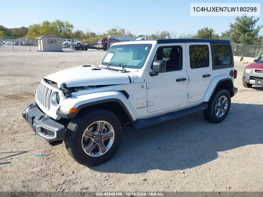 2020 Jeep Wrangler Unlimited Sahara 4X4 VIN: 1C4HJXEN7LW180298 Lot: 40546169