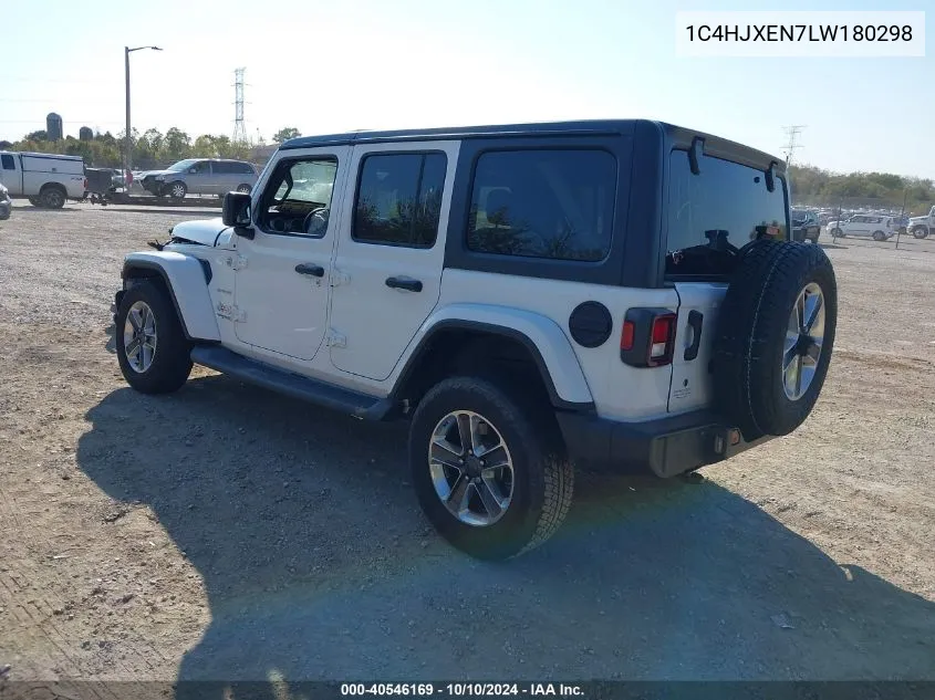 2020 Jeep Wrangler Unlimited Sahara 4X4 VIN: 1C4HJXEN7LW180298 Lot: 40546169