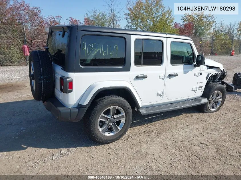 2020 Jeep Wrangler Unlimited Sahara 4X4 VIN: 1C4HJXEN7LW180298 Lot: 40546169