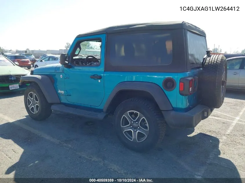 2020 Jeep Wrangler Sport S 4X4 VIN: 1C4GJXAG1LW264412 Lot: 40559359