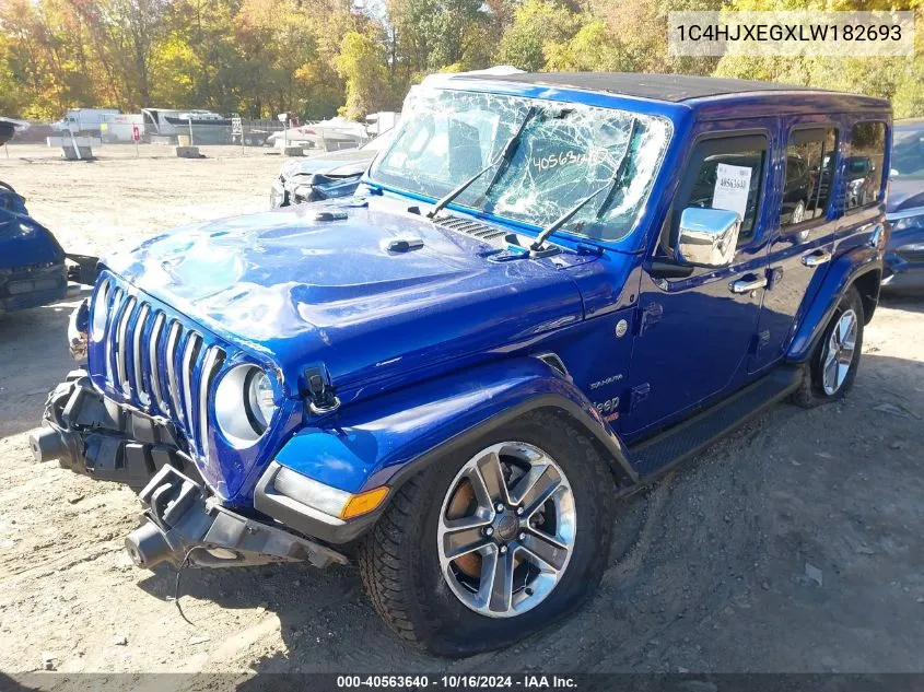 2020 Jeep Wrangler Unlimited Sahara 4X4 VIN: 1C4HJXEGXLW182693 Lot: 40563640