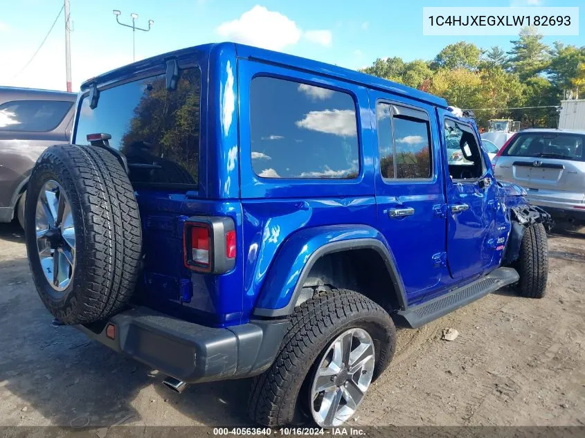 2020 Jeep Wrangler Unlimited Sahara 4X4 VIN: 1C4HJXEGXLW182693 Lot: 40563640