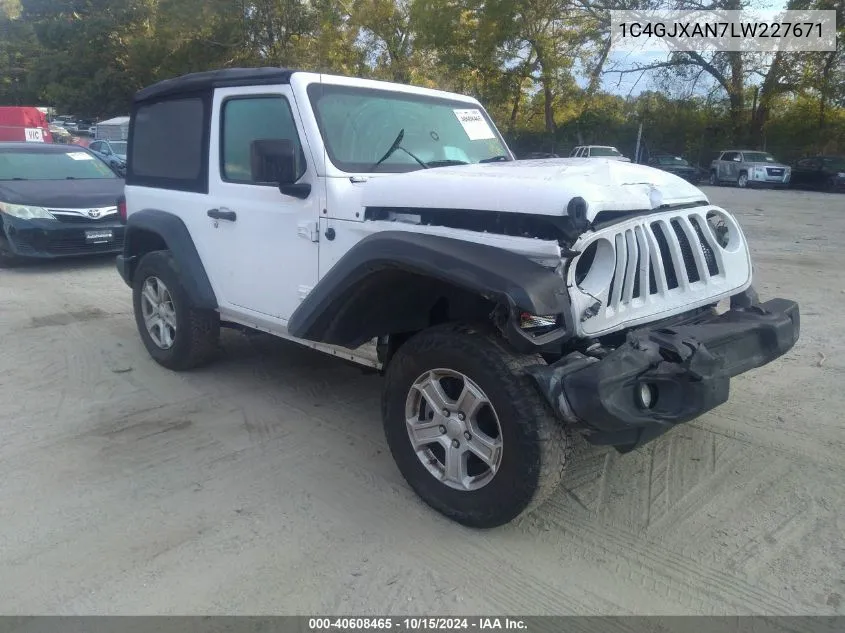 2020 Jeep Wrangler Sport S 4X4 VIN: 1C4GJXAN7LW227671 Lot: 40608465