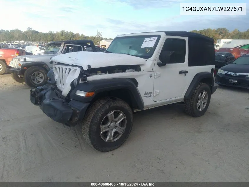 2020 Jeep Wrangler Sport S 4X4 VIN: 1C4GJXAN7LW227671 Lot: 40608465