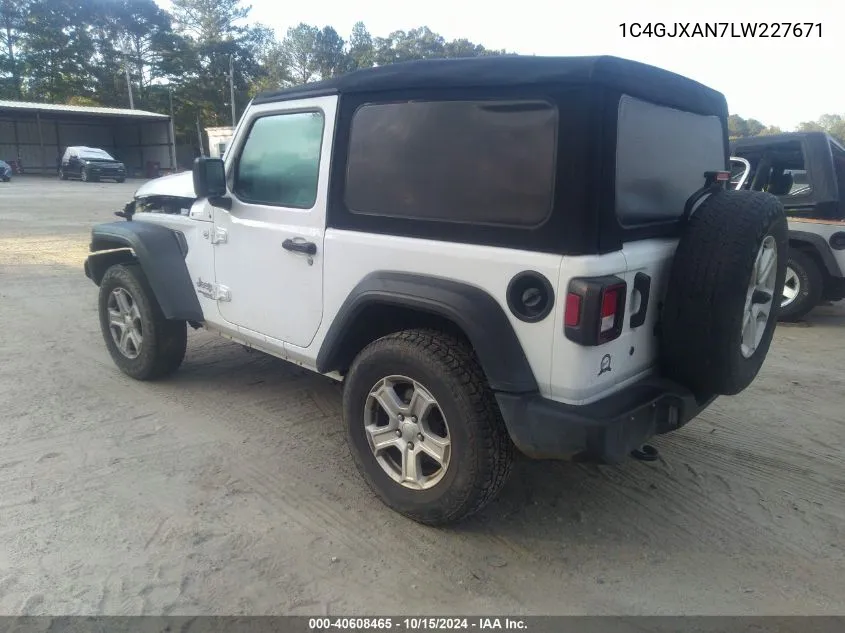 2020 Jeep Wrangler Sport S 4X4 VIN: 1C4GJXAN7LW227671 Lot: 40608465