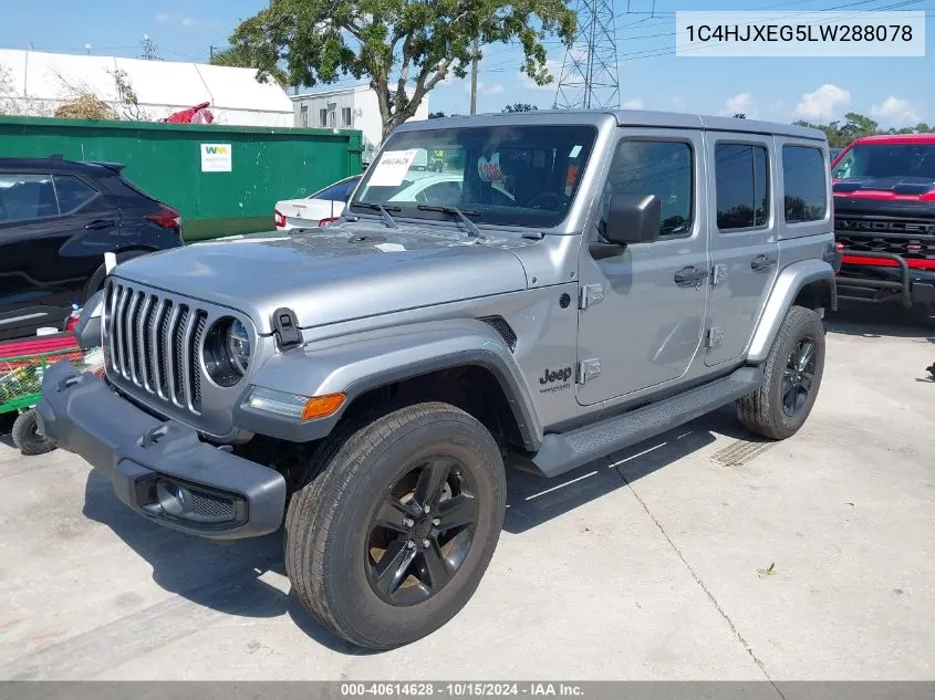 2020 Jeep Wrangler Unlimited Sahara Altitude 4X4 VIN: 1C4HJXEG5LW288078 Lot: 40614628