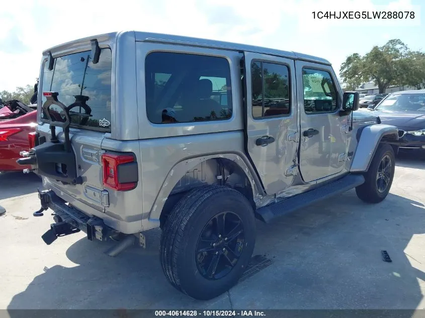 2020 Jeep Wrangler Unlimited Sahara Altitude 4X4 VIN: 1C4HJXEG5LW288078 Lot: 40614628