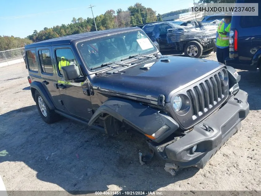 1C4HJXDG1LW237405 2020 Jeep Wrangler Unlimited Sport S 4X4