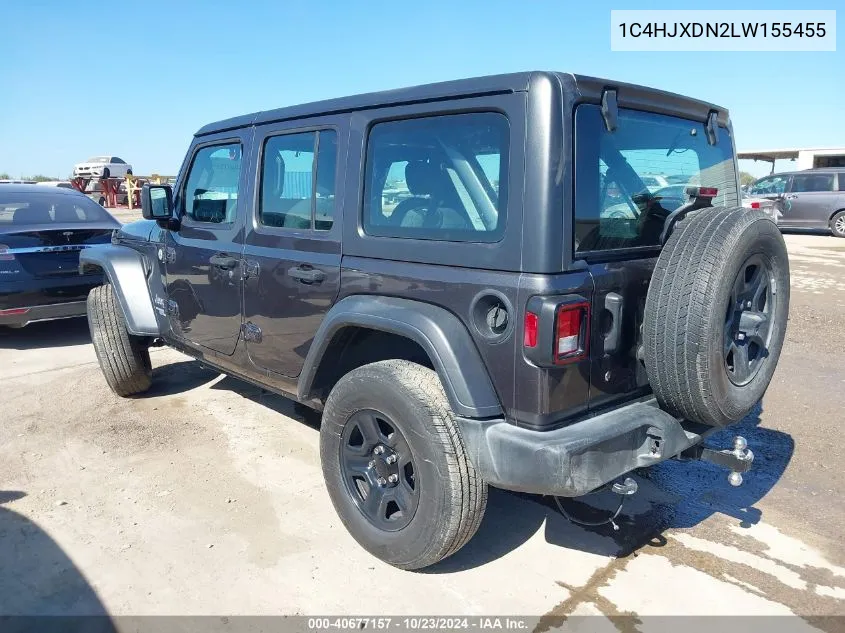 2020 Jeep Wrangler Unlimited Sport 4X4 VIN: 1C4HJXDN2LW155455 Lot: 40677157