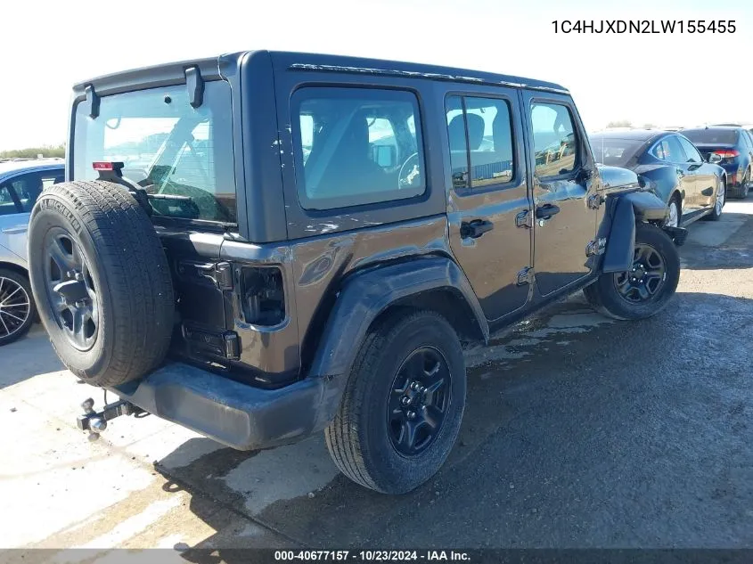 2020 Jeep Wrangler Unlimited Sport 4X4 VIN: 1C4HJXDN2LW155455 Lot: 40677157