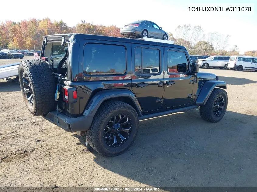 2020 Jeep Wrangler Unlimited Sport Altitude 4X4 VIN: 1C4HJXDN1LW311078 Lot: 40677802