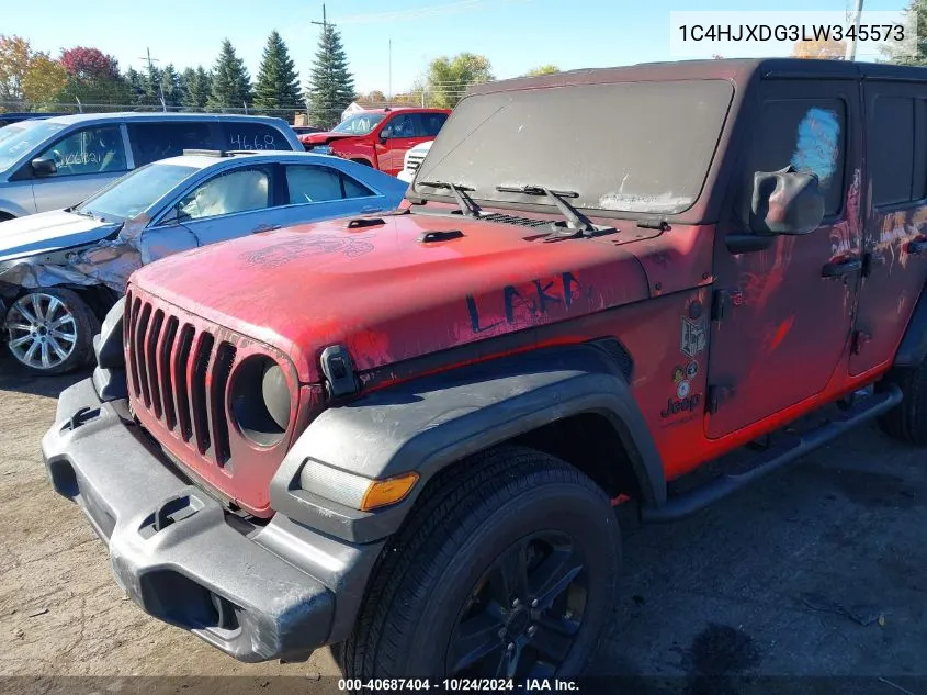 2020 Jeep Wrangler Unlimited Sport Altitude 4X4 VIN: 1C4HJXDG3LW345573 Lot: 40687404