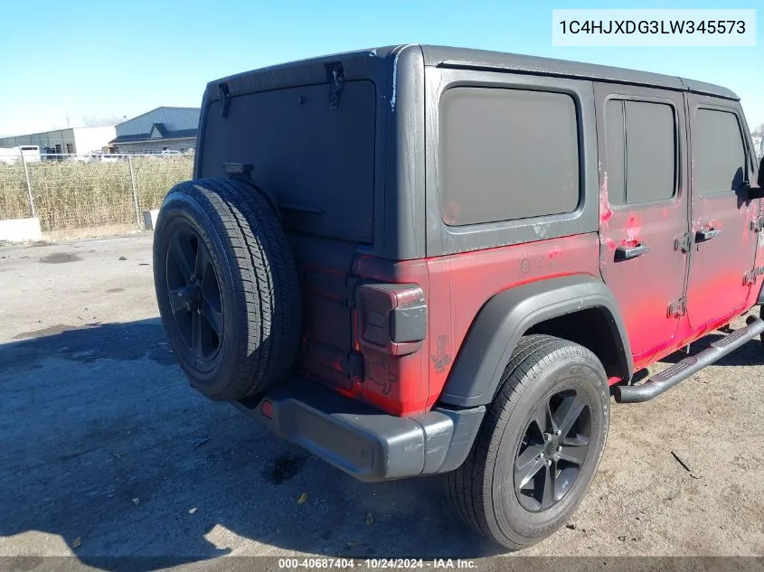 2020 Jeep Wrangler Unlimited Sport Altitude 4X4 VIN: 1C4HJXDG3LW345573 Lot: 40687404