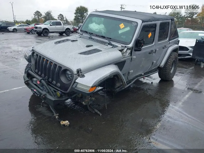 2020 Jeep Wrangler Unlimited Rubicon VIN: 1C4HJXFGXLW111606 Lot: 40763906