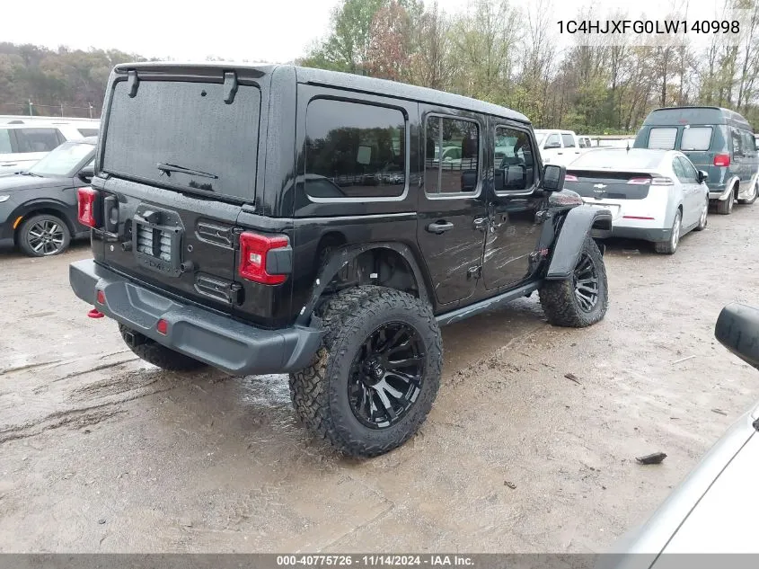 2020 Jeep Wrangler Unlimited Rubicon VIN: 1C4HJXFG0LW140998 Lot: 40775726