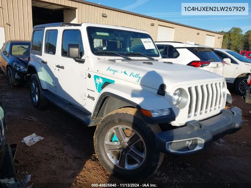 2020 Jeep Wrangler Unlimited Sahara 4X4 VIN: 1C4HJXEN2LW267929 Lot: 40825840