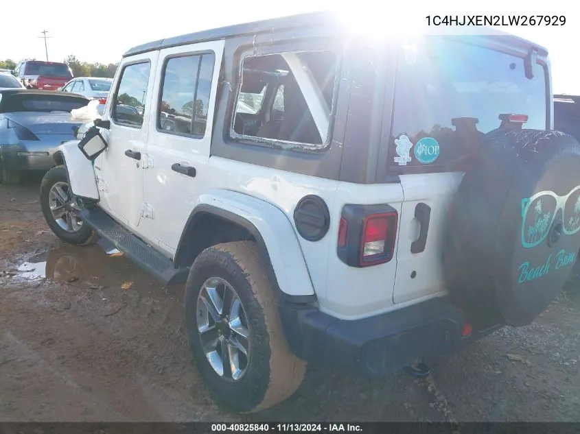 2020 Jeep Wrangler Unlimited Sahara 4X4 VIN: 1C4HJXEN2LW267929 Lot: 40825840