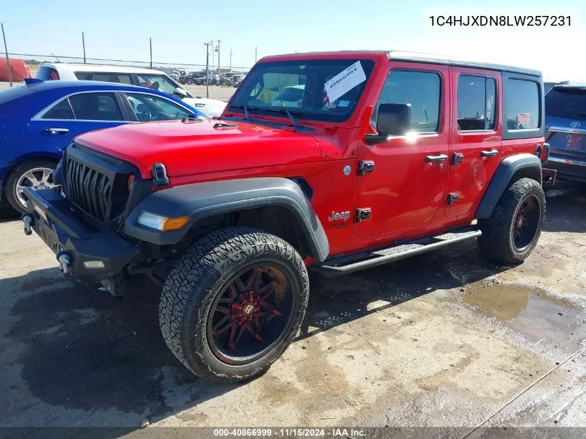 2020 Jeep Wrangler Unlimited Sport S 4X4 VIN: 1C4HJXDN8LW257231 Lot: 40866999