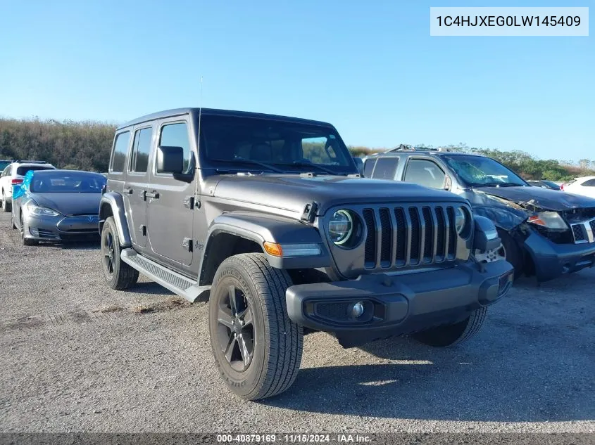 2020 Jeep Wrangler Unlimited Sahara Altitude 4X4 VIN: 1C4HJXEG0LW145409 Lot: 40879169