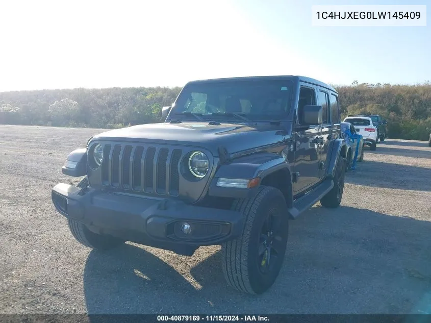 2020 Jeep Wrangler Unlimited Sahara Altitude 4X4 VIN: 1C4HJXEG0LW145409 Lot: 40879169