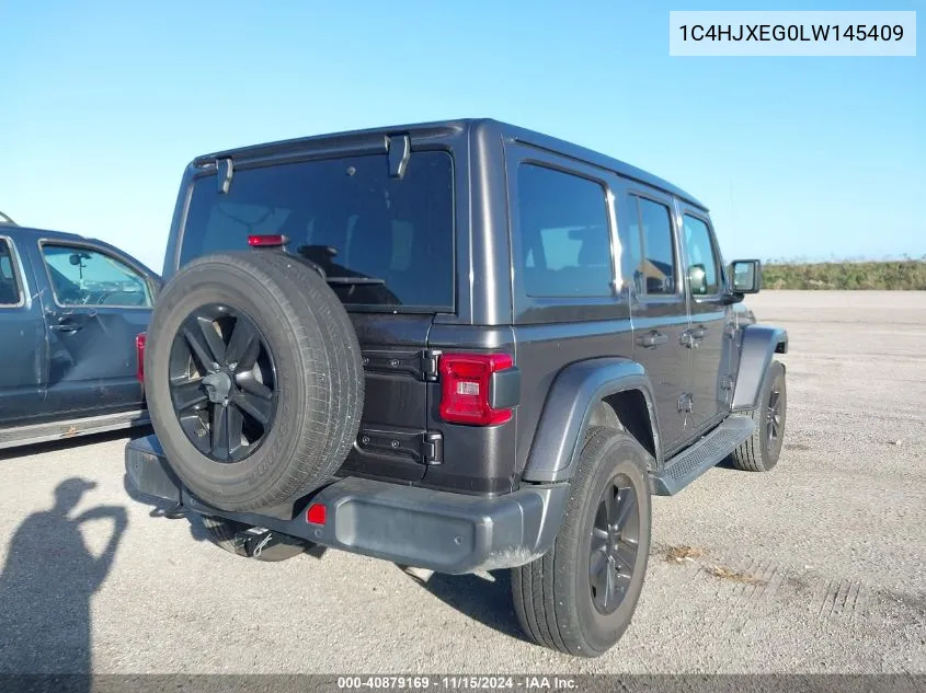 2020 Jeep Wrangler Unlimited Sahara Altitude 4X4 VIN: 1C4HJXEG0LW145409 Lot: 40879169