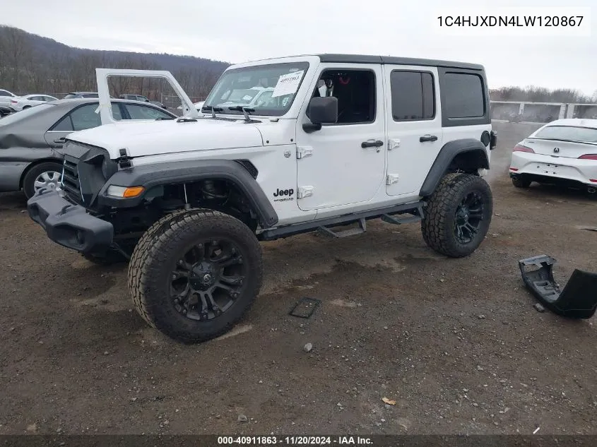 2020 Jeep Wrangler Unlimited Sport Altitude 4X4 VIN: 1C4HJXDN4LW120867 Lot: 40911863