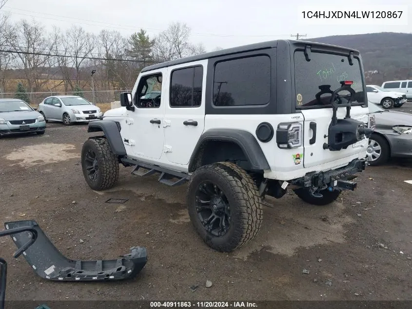 2020 Jeep Wrangler Unlimited Sport Altitude 4X4 VIN: 1C4HJXDN4LW120867 Lot: 40911863