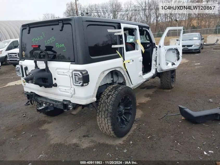 2020 Jeep Wrangler Unlimited Sport Altitude 4X4 VIN: 1C4HJXDN4LW120867 Lot: 40911863