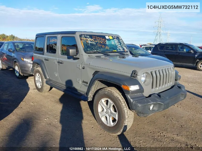 2021 Jeep Wrangler Unlimited Sport VIN: 1C4HJXDG5MW732112 Lot: 12100562