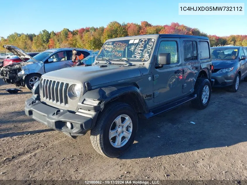 2021 Jeep Wrangler Unlimited Sport VIN: 1C4HJXDG5MW732112 Lot: 12100562