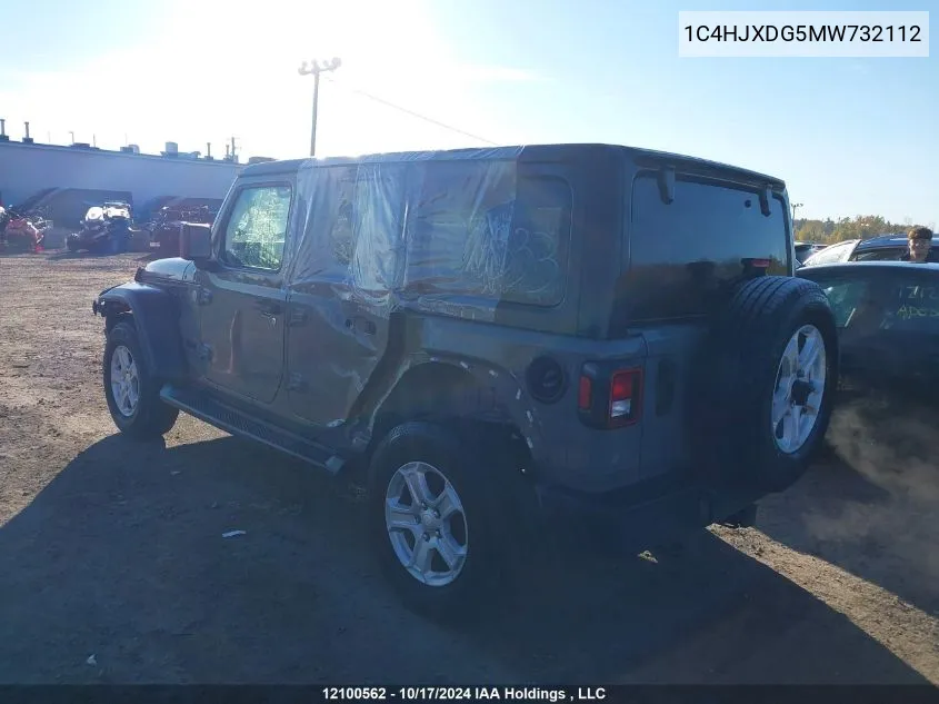 2021 Jeep Wrangler Unlimited Sport VIN: 1C4HJXDG5MW732112 Lot: 12100562