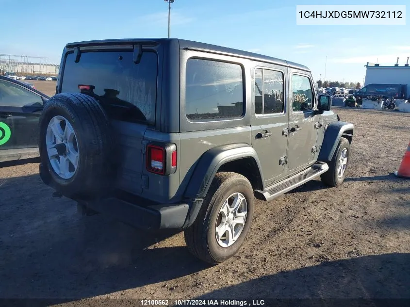 2021 Jeep Wrangler Unlimited Sport VIN: 1C4HJXDG5MW732112 Lot: 12100562