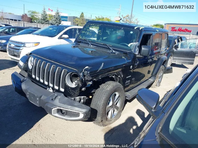 2021 Jeep Wrangler Unlimited Sahara VIN: 1C4HJXEG4MW871632 Lot: 12125815