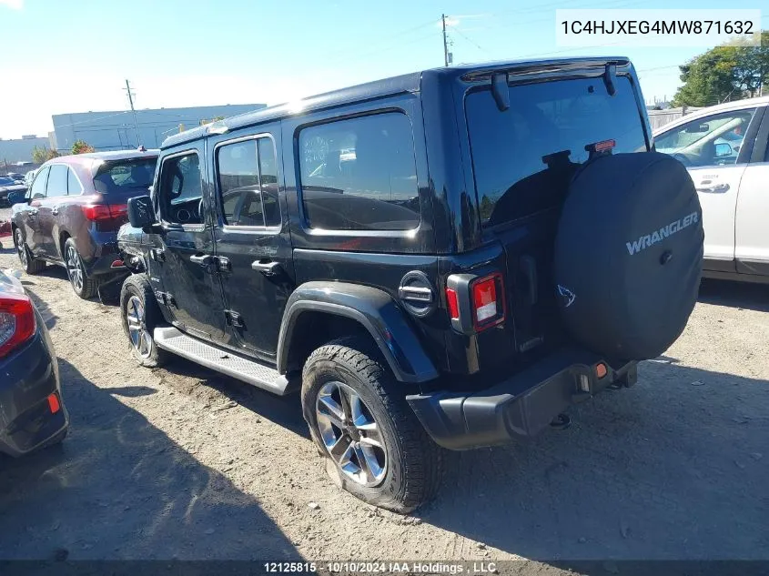 2021 Jeep Wrangler Unlimited Sahara VIN: 1C4HJXEG4MW871632 Lot: 12125815