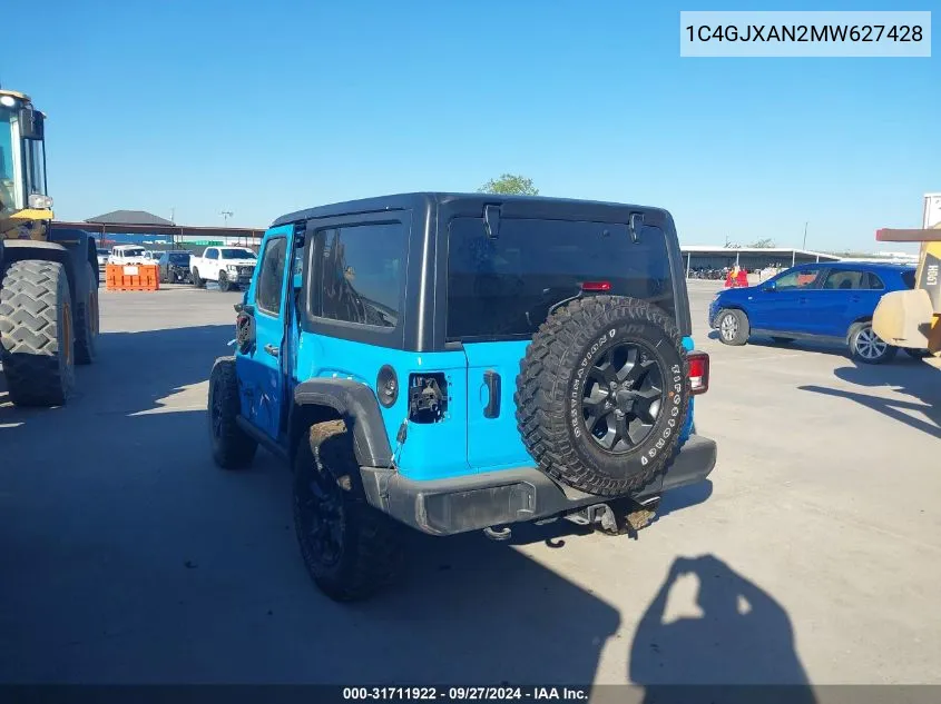 2021 Jeep Wrangler Willys 4X4 VIN: 1C4GJXAN2MW627428 Lot: 31711922