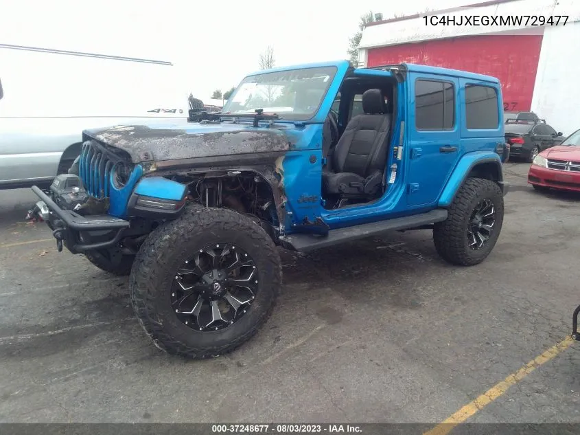 2021 Jeep Wrangler Unlimited Sahara Altitude 4X4 VIN: 1C4HJXEGXMW729477 Lot: 37248677