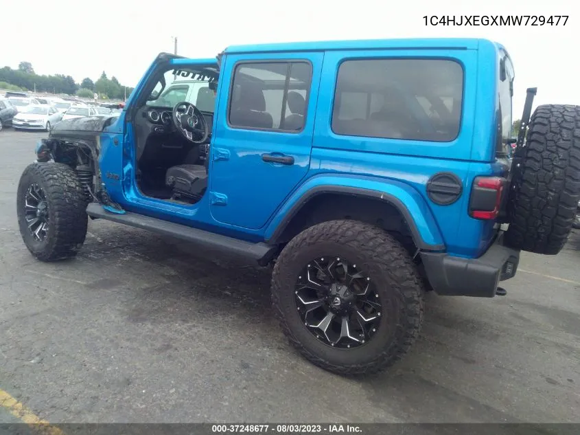 2021 Jeep Wrangler Unlimited Sahara Altitude 4X4 VIN: 1C4HJXEGXMW729477 Lot: 37248677