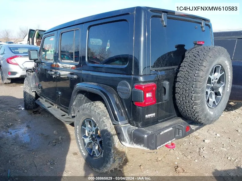 2021 Jeep Wrangler Unlimited Rubicon 4X4 VIN: 1C4HJXFNXMW610583 Lot: 38865829