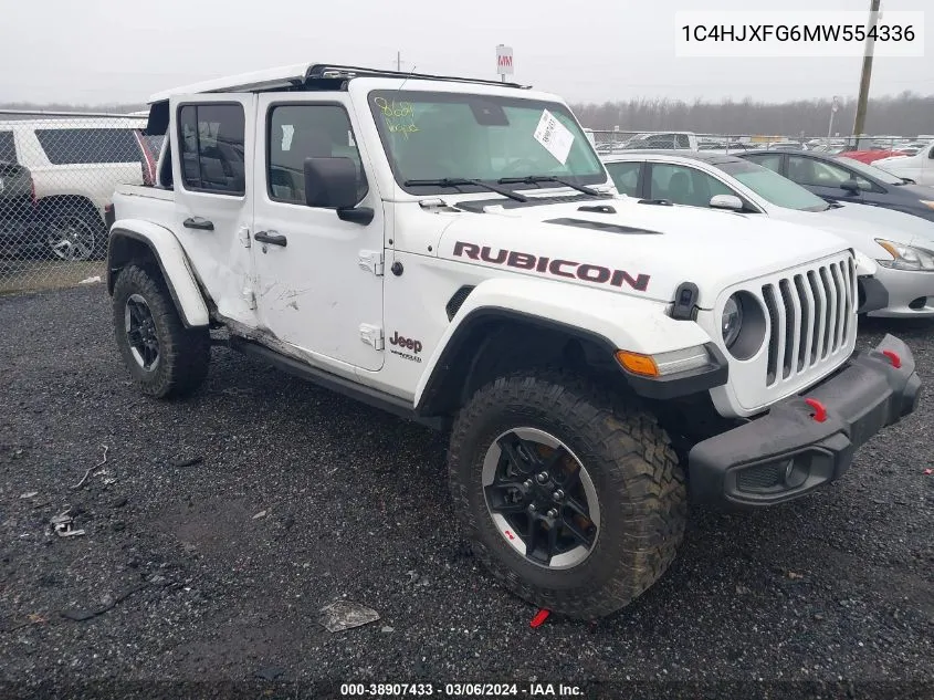 2021 Jeep Wrangler Unlimited Rubicon 4X4 VIN: 1C4HJXFG6MW554336 Lot: 38907433