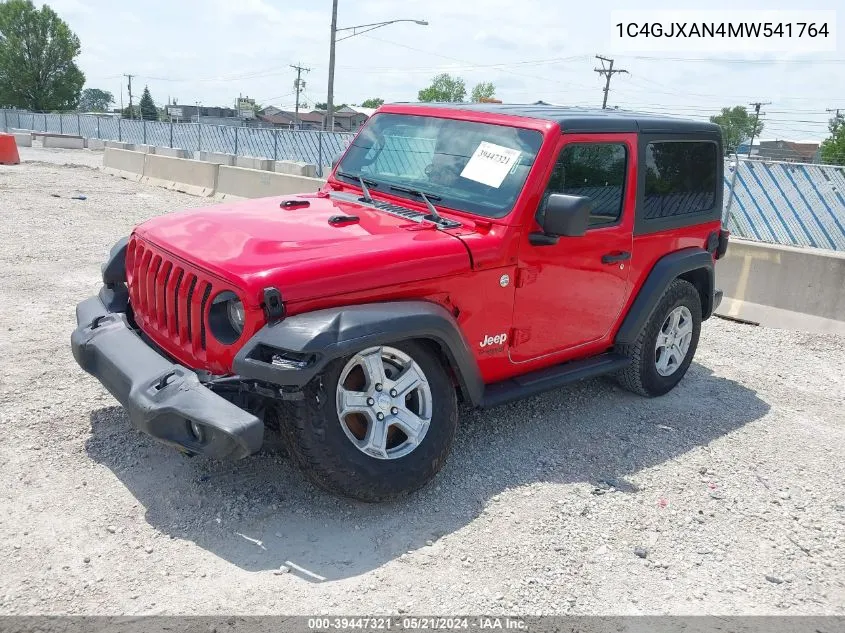 1C4GJXAN4MW541764 2021 Jeep Wrangler Sport S 4X4