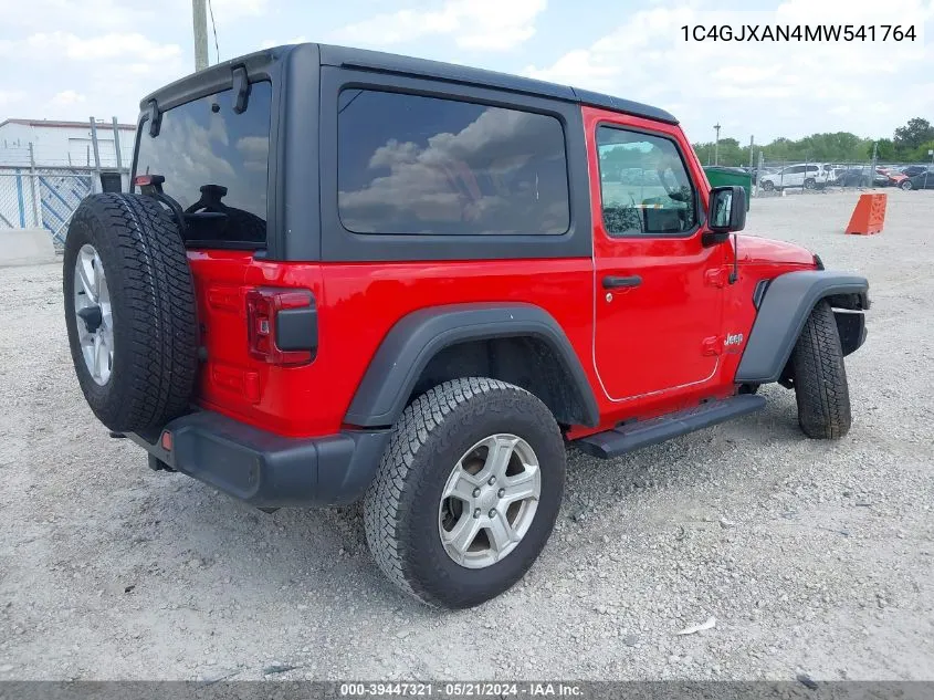 2021 Jeep Wrangler Sport S 4X4 VIN: 1C4GJXAN4MW541764 Lot: 39447321